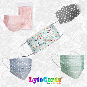Polka Dot Patterns - 3 Adult Ply Disposable Surgical Style Mask