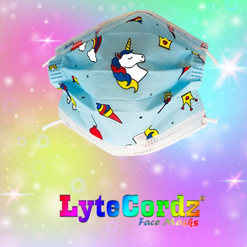 Image of Rainbows and Unicorns - Adult 3 Ply Disposable Surgical Style Mask