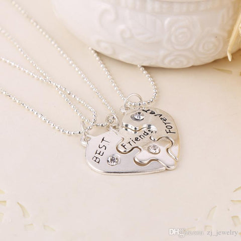 Image of Best Friend Heart Necklaces - 2 - 3 - 4 - Piece Options