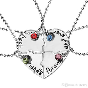 Best Friend Heart Necklaces - 2 - 3 - 4 - Piece Options
