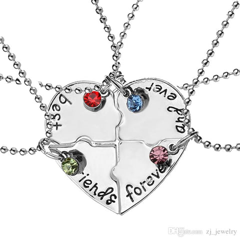 Image of Best Friend Heart Necklaces - 2 - 3 - 4 - Piece Options
