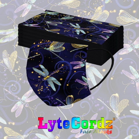 Image of DragonFly Patterns - Adult 3 Ply Disposable Surgical Style Mask