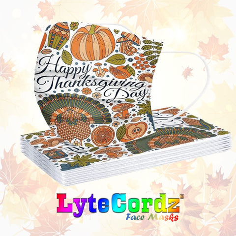Image of Thanksgiving / Harvest Designs - Adult 3 Ply Disposable Surgical Style Mask