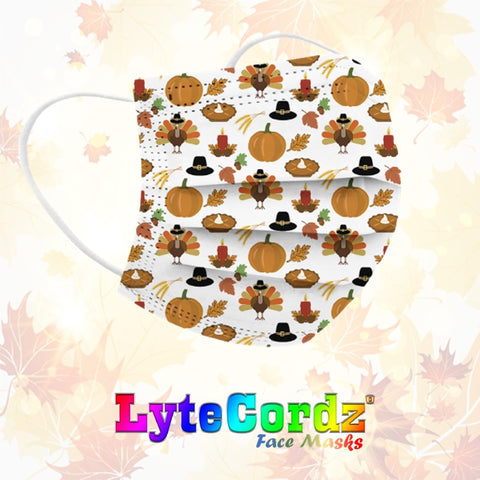 Image of Thanksgiving / Harvest Designs - Adult 3 Ply Disposable Surgical Style Mask