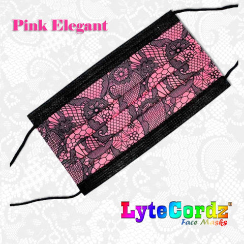Image of Elegant Lace Pattern - Adult 3 Ply Disposable Surgical Style Mask