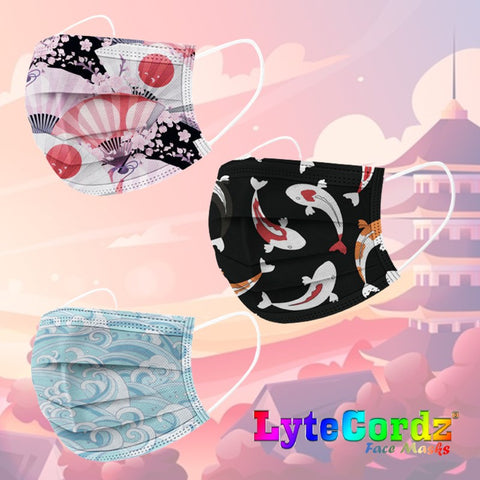 Image of Far East Patterns - Adult 3 Ply Disposable Surgical Style Mask