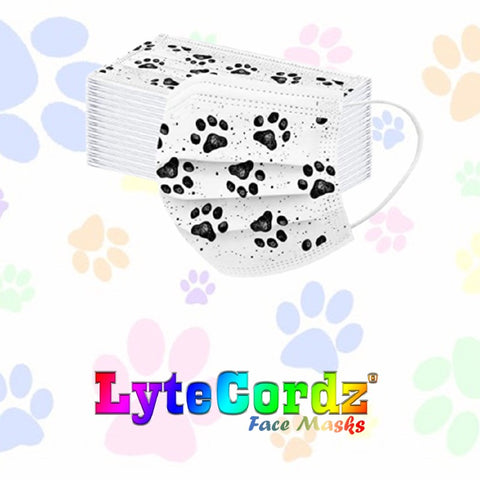 Image of Dogs, Cats, and Paws - Adult 3 Ply Disposable Surgical Style Mask
