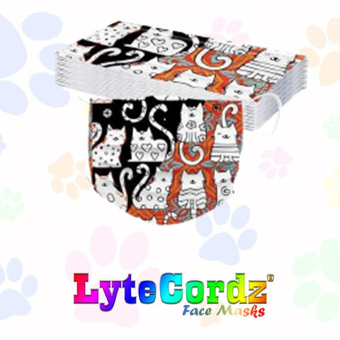 Image of Dogs, Cats, and Paws - Adult 3 Ply Disposable Surgical Style Mask