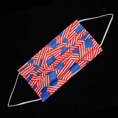 Image of Stars and Stripes - 3 Adult Ply Disposable Surgical Style Mask